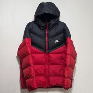 Nike Storm Fit Primaloft Puffer Hooded Jacket Red Black FB8185-011 Men's Sz L